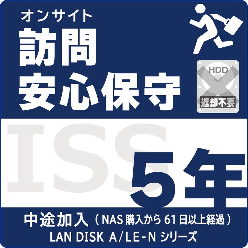ISS-NLA-PO5／NAS用訪問安心保守サービス（オンサイト）保守5年 AFTER加入